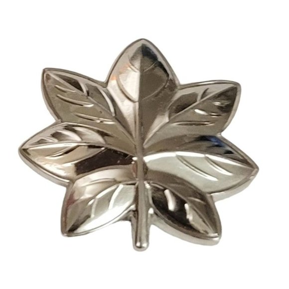 Sterling Silver Old Leaf Double Butterfly Clutch Back Military Uniform Pin E67 - Picture 2 of 7